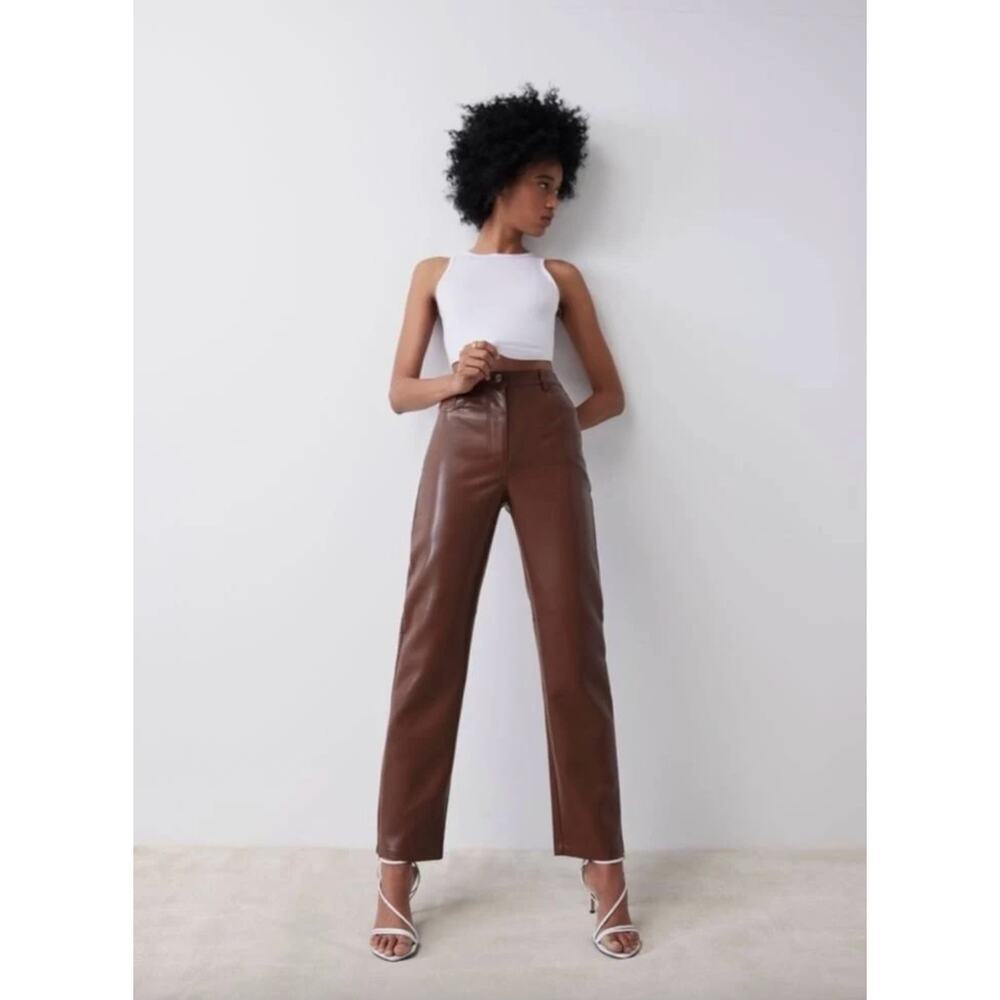 Wilfred Melina High Rise Faux Leather Straight Pants Size 4
